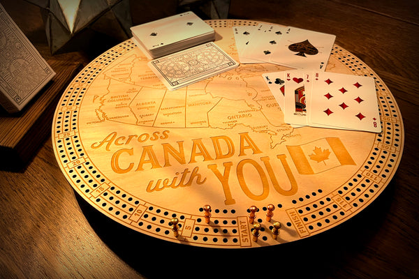 Across Canada with You Round Cribbage Board