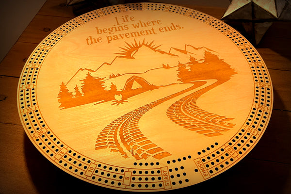 Off Road Round Cribbage Board