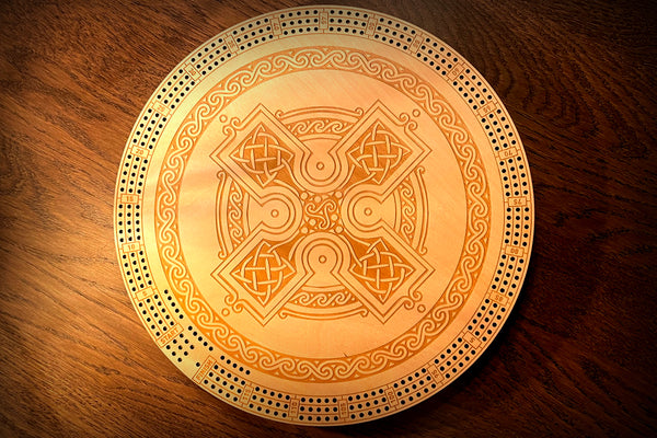 Celtic Round Cribbage Board