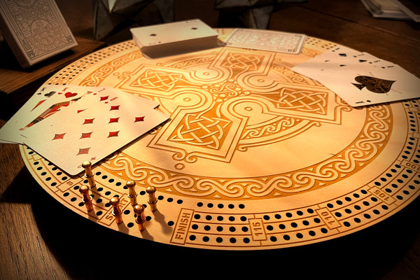 Celtic Round Cribbage Board