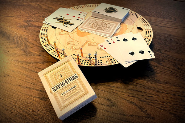 Double Skunk Round Cribbage Board