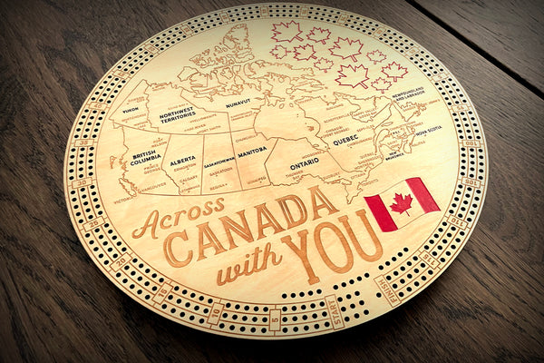 Across Canada Limited Edition Round Cribbage Board