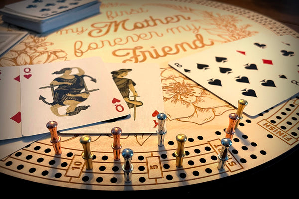 Mother's Day Round Cribbage Board