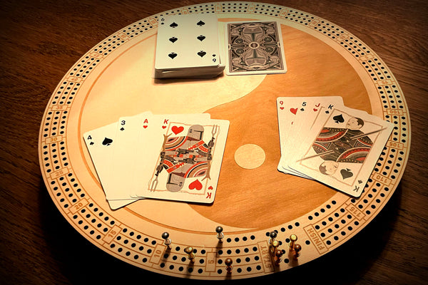 Yin-Yang Round Cribbage Board