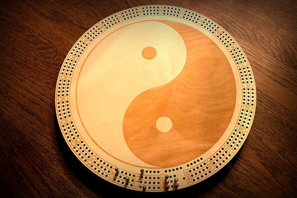 Yin-Yang Round Cribbage Board